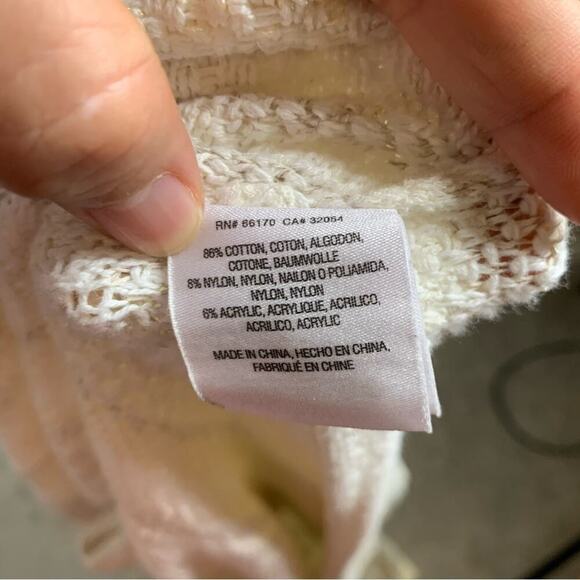 Anthropologie‎ moth bell sleeves open front cotton sweater cardigan medium - Picture 8 of 8